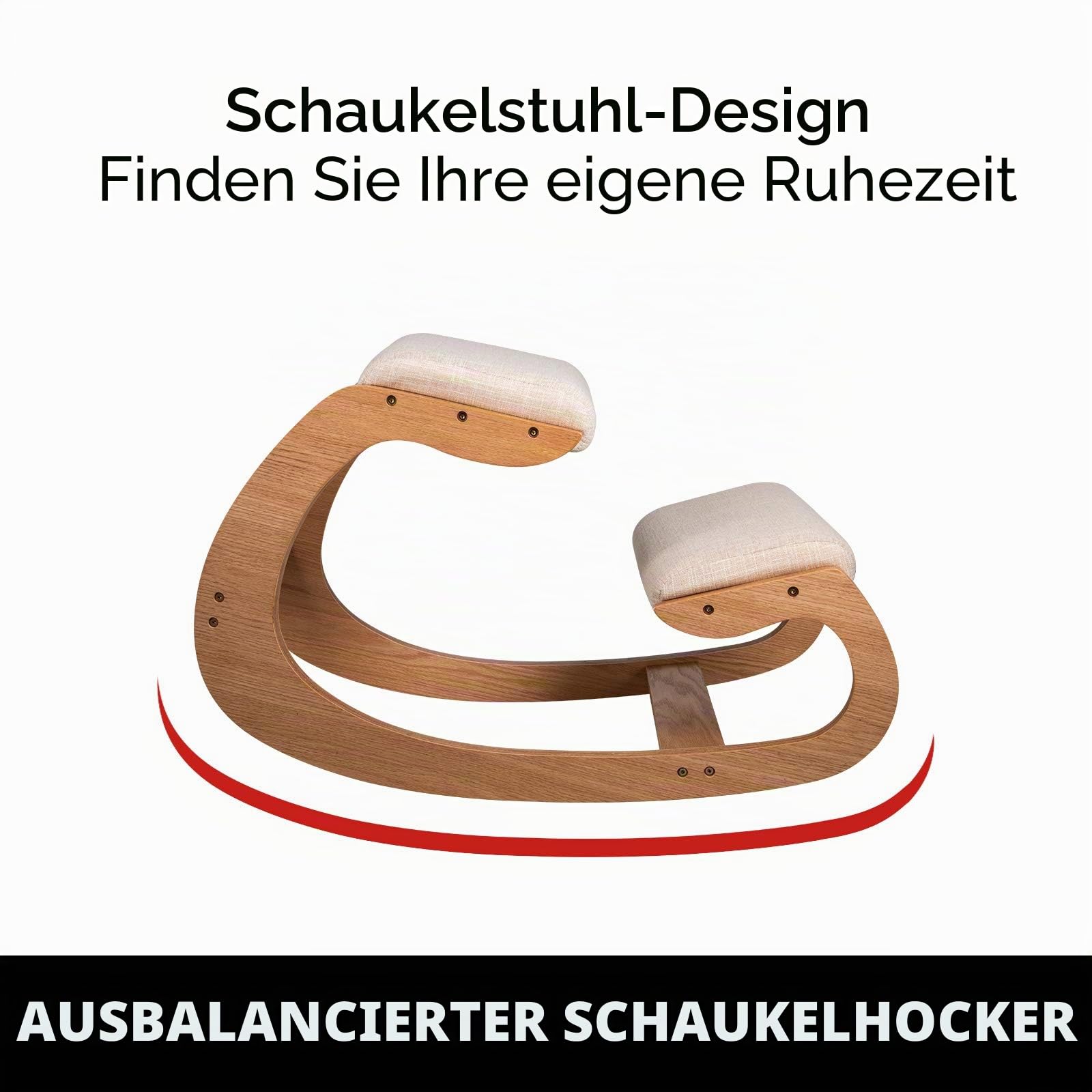 VEVOR ergonomischer Hocker Kniehocker mit Hüftpolster, Gesundheitsstuhl für Zuhause, Kniestuhl zur Verbesserung der Rückenschmerzen Nackenschmerzen Lindern & Körperhaltung (Weiße Eiche)