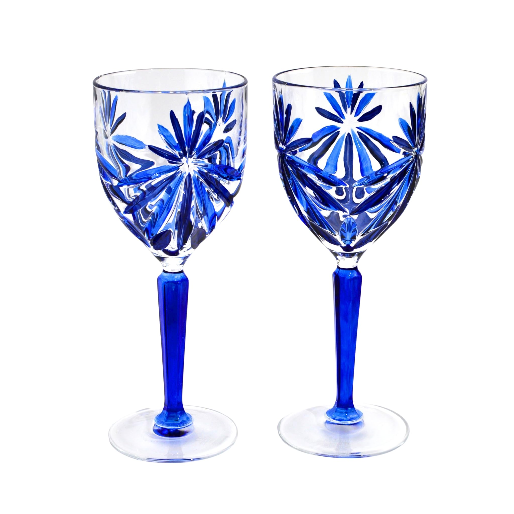 Amazon.com | Italian Crystal Wine Glasses, Set of 2, Starburst 