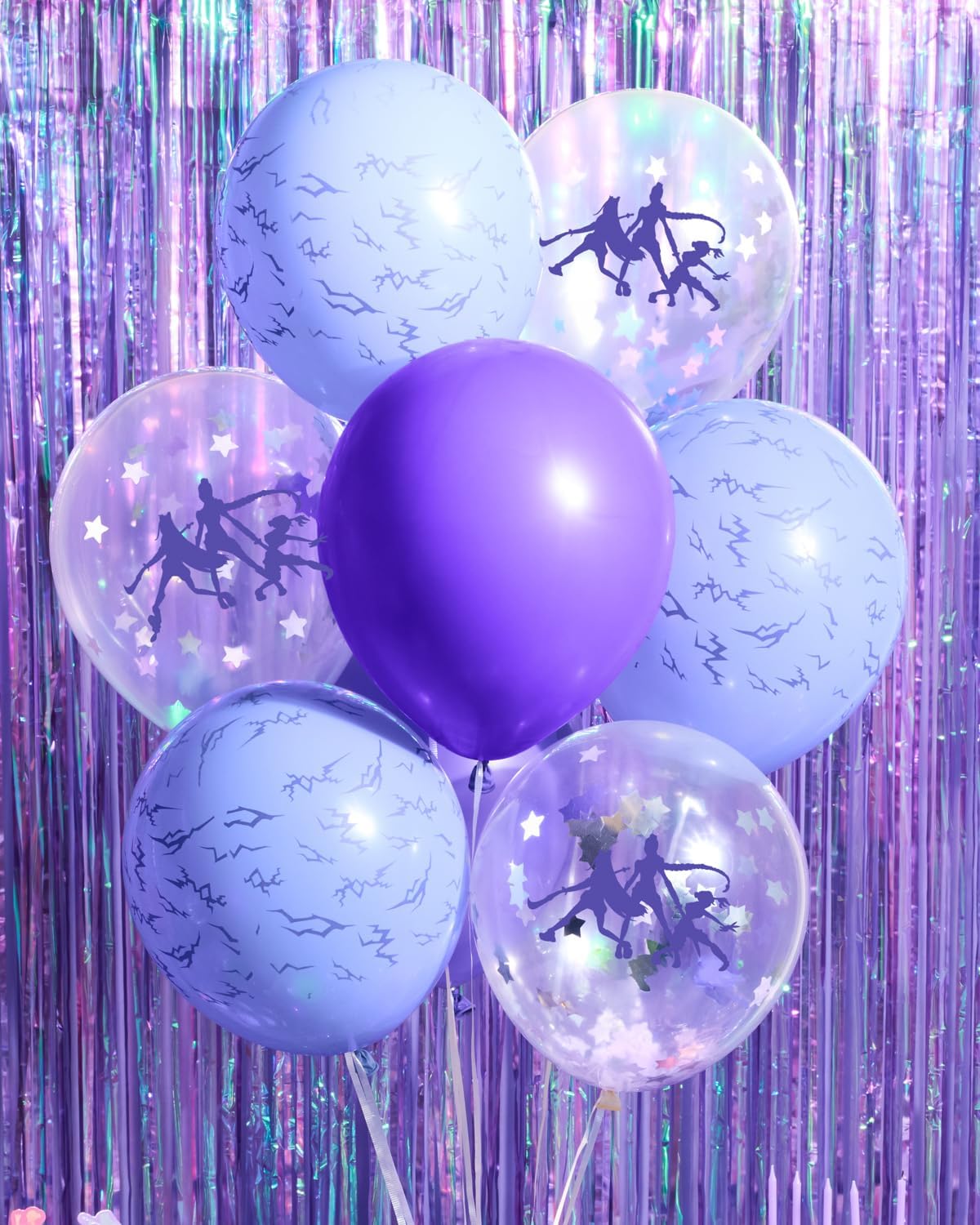 xo, Fetti Kpop Party Balloons - 24 Latex Balloons | Kpop Concert, Girl Group Party, Purple, Iridescent, Confetti, Birthday, Glam
