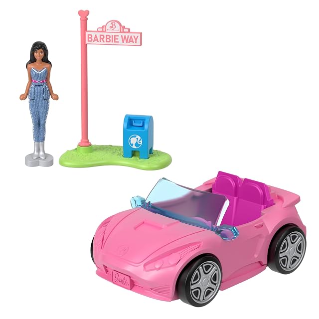 Foto 5 de 6 de Barbie Mini Barbieland Coche descapotable que cambia de color con el agua para mini figuras con muñeca…
