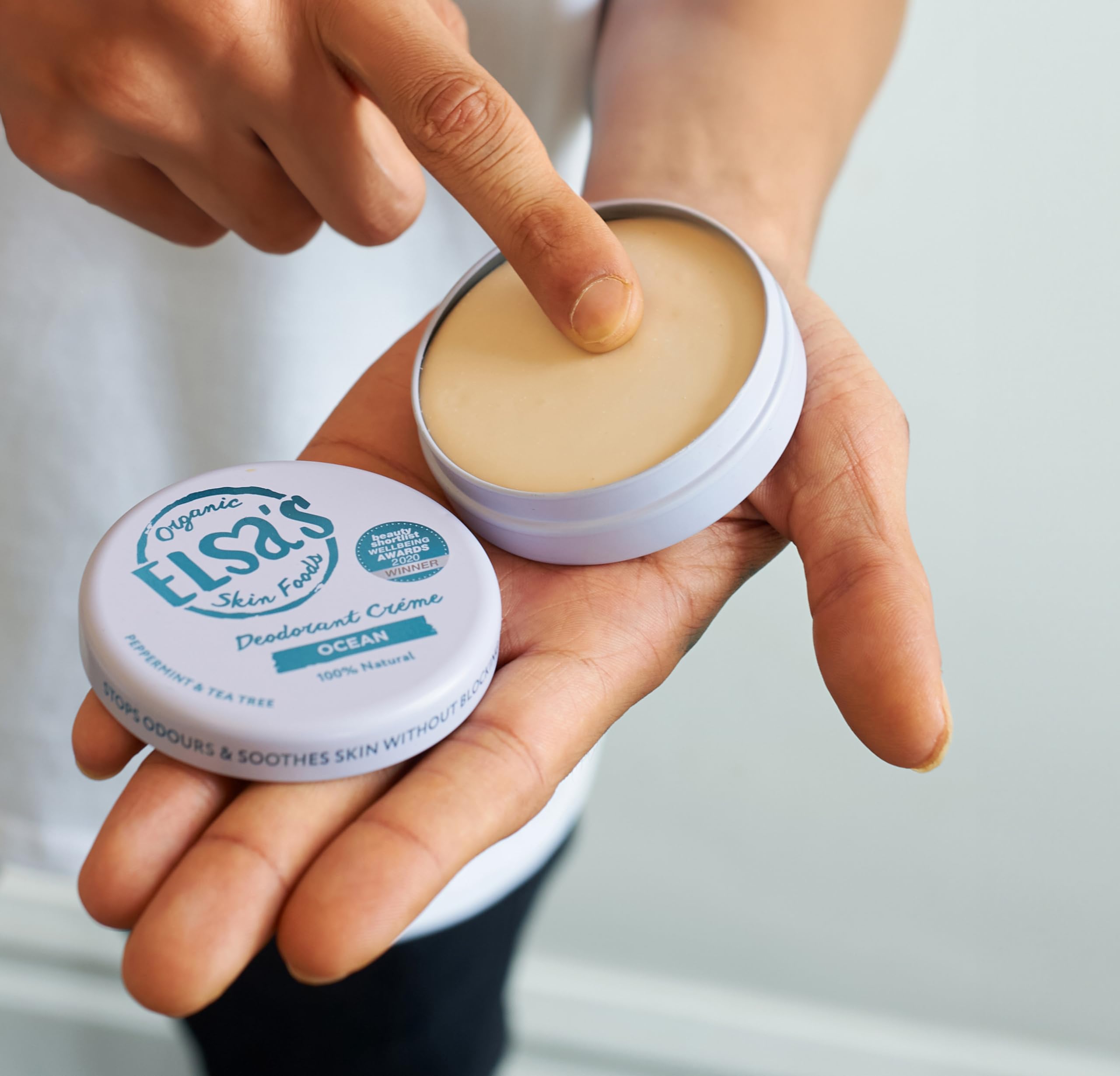 Elsa's Organic Skin Foods, Creme deodoranti naturali, confezione da 3, oceano, amore, limone ghiaccio, senza alluminio, senza bicarbonato di sodio, protezione 24 ore, senza plastica, deodorante per