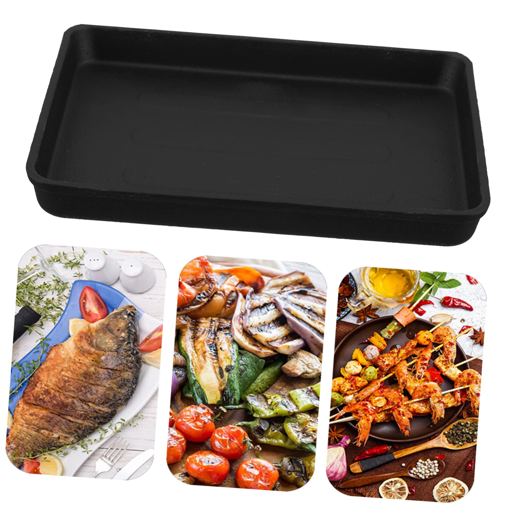 Bandeja para Barbacoa de Hierro Fundido Negro Portátil
