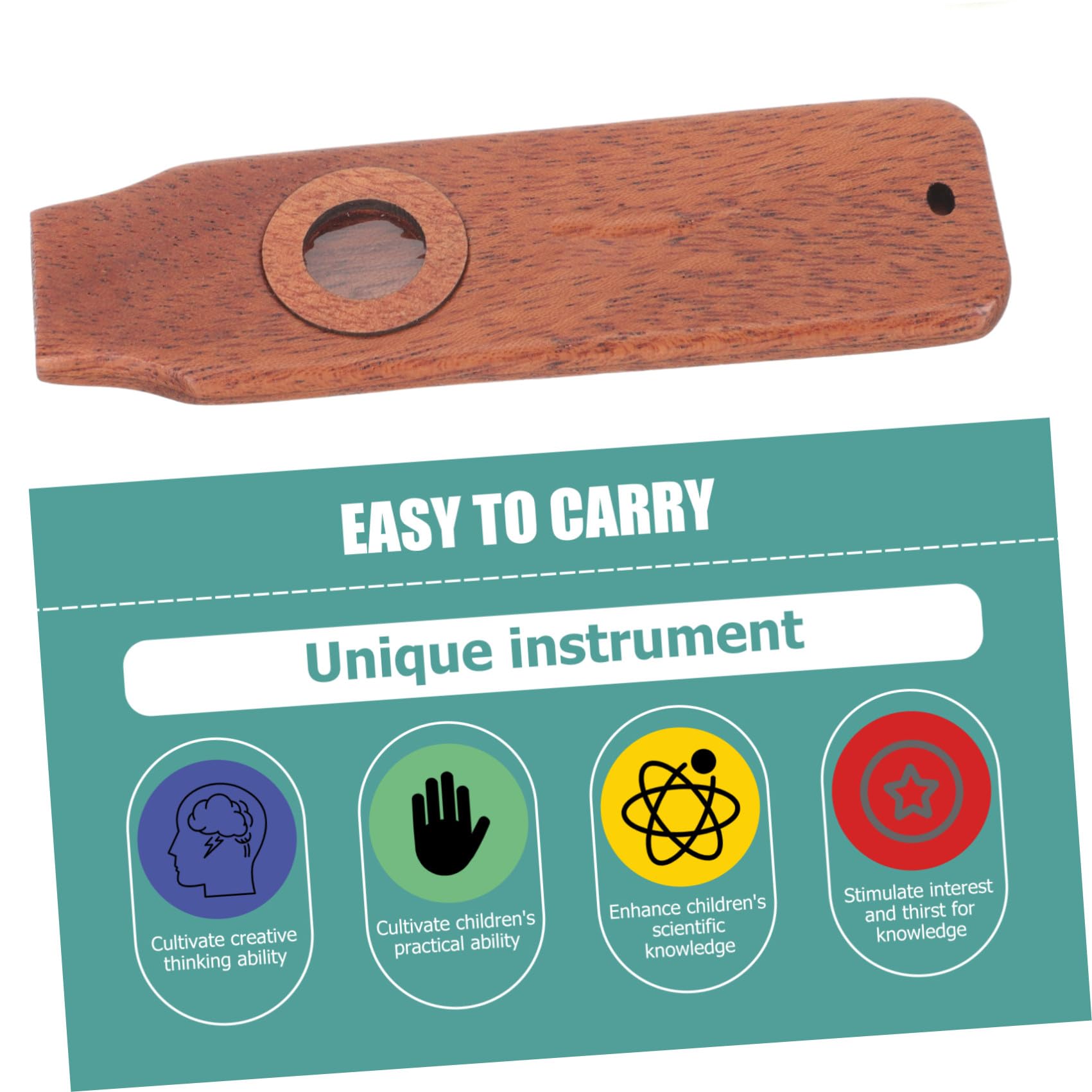 ibasenice 5juegos Kazoo De Madera Portable Para Música Flute De Madera Para Acompañamiento Guitarra y Ukelele Fácil De Tocar Para Adultos y Principiantes