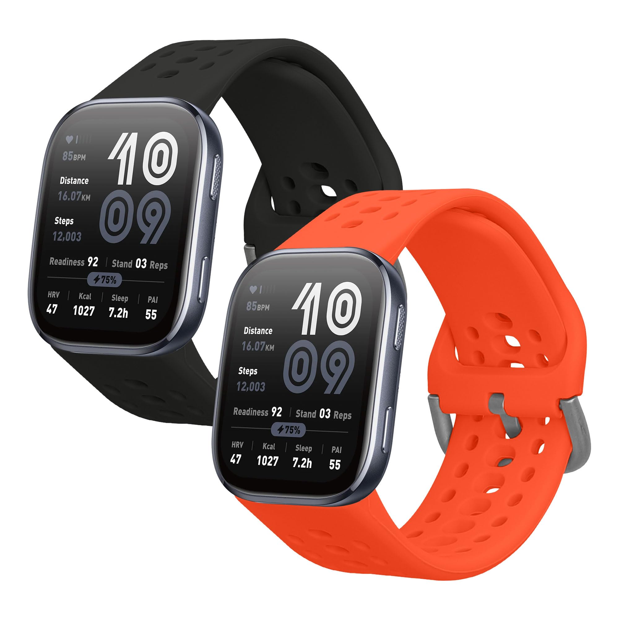 kwmobile Pasek kompatybilny z zegarkiem Amazfit Bip 6, 2 x zapasowy silikonowy pasek do zegarka, Amazfit Bip 6, Silikon TPU Silikon