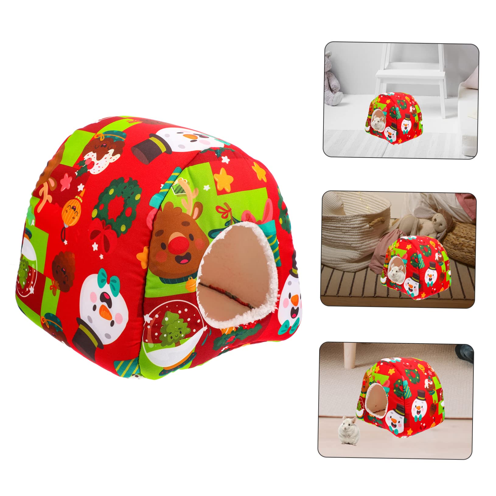 Yardwe 3 Piezas Nido De Conejillo De Indias De para Ratas Cama Cálida para Animales De Compañía Pequeños De De Conejillo De Indias del Erizo Rojo Esponja