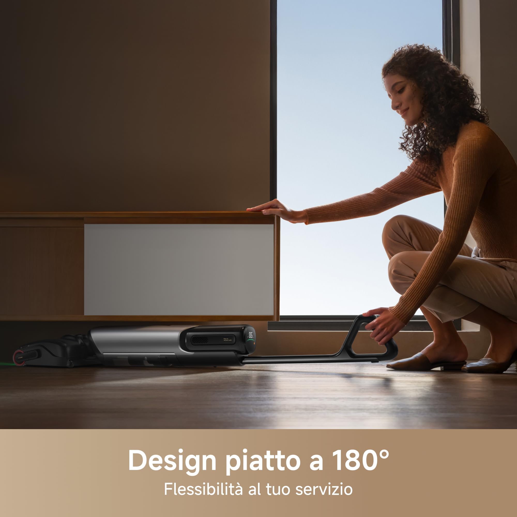 Mova X4 Pro Aspirapolvere Lavapavimenti Senza Fili, 20000Pa, Design Piatto 180°, Lavaggio Acqua Calda 100 °C, Autopulente, Antigroviglio, Regolazione Automatica, Stazione di Ricarica