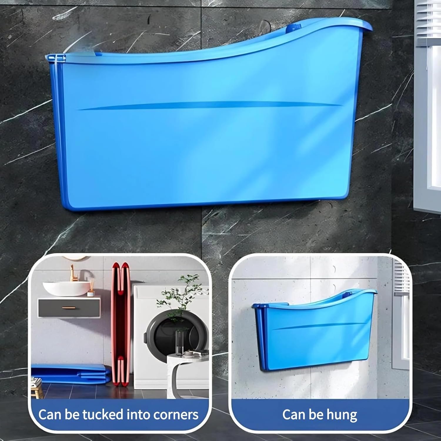 Pet Foldable Grooming Bath Tub, Thicken Plastic Pet Bathtubs,Collapsible Dog Bath,Dog Bath Tub,Plastic Collapsible Design,Ideal for Small to Medium Dogs & Cat Bathing(Color:Blue)