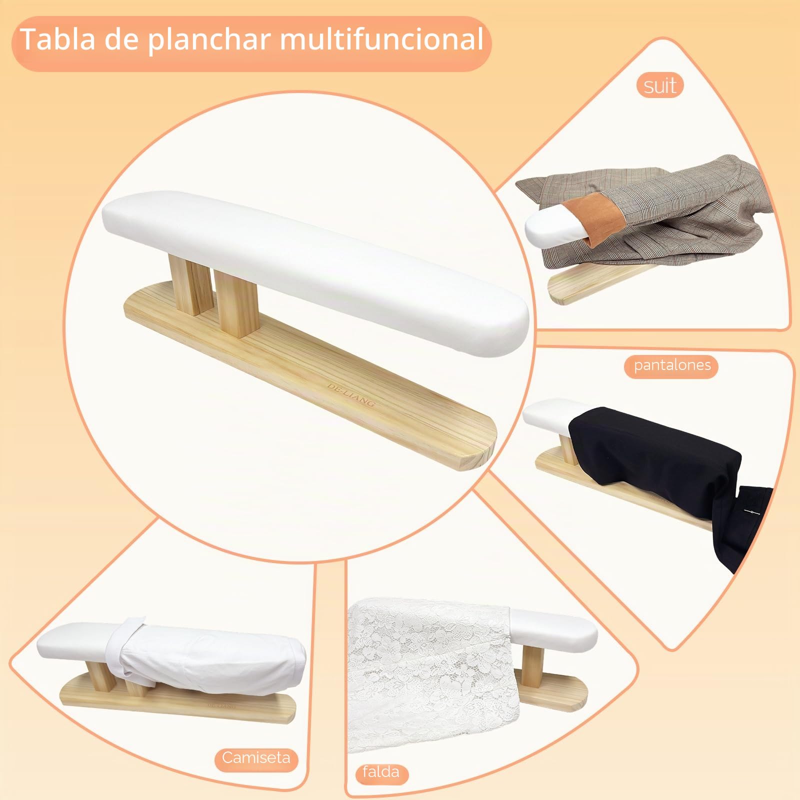 Tabla de planchar multifuncional de madera maciza gruesa con base de madera para el hogar, formas de vestir a medida, uso de viaje
