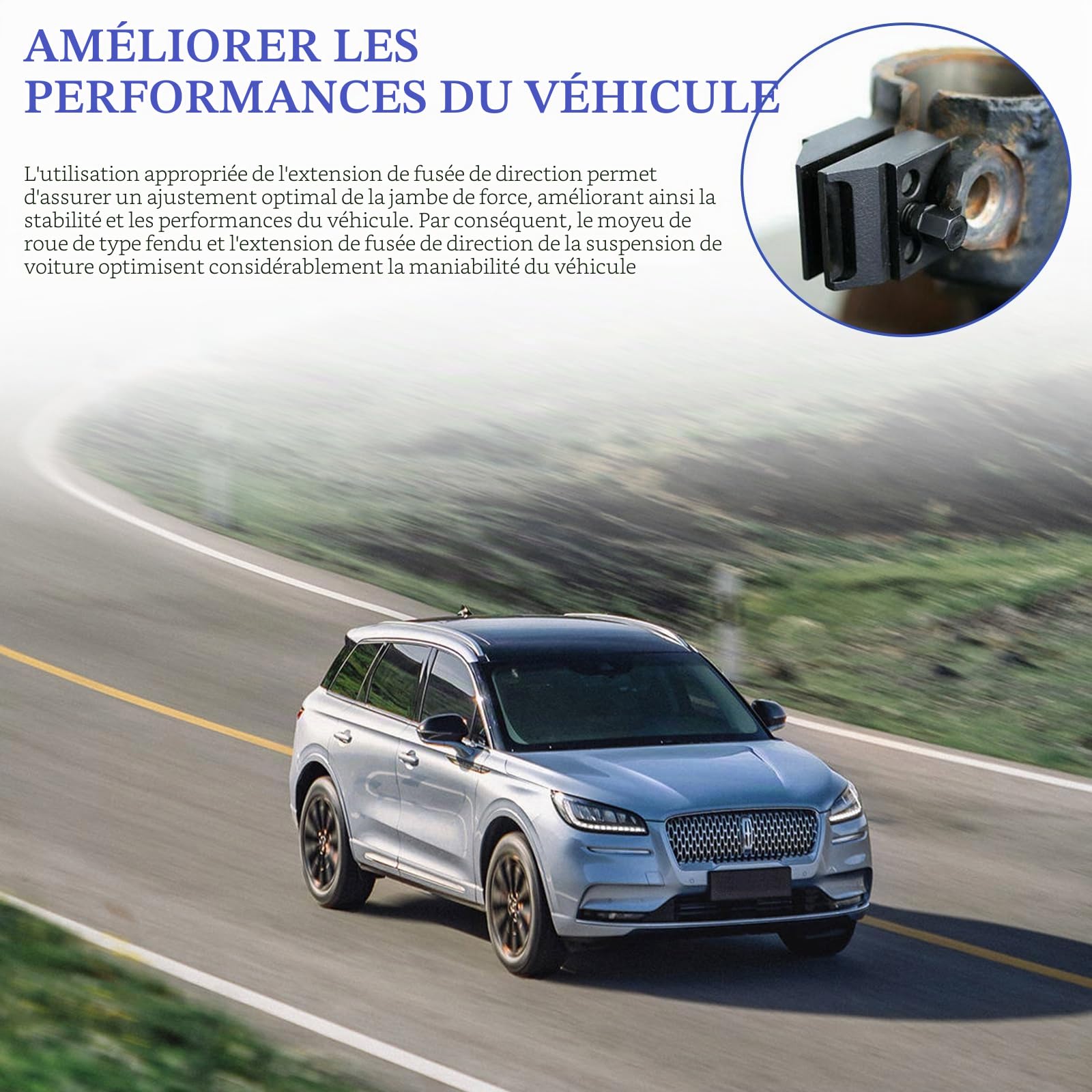 Écarteur de Jambe de Suspension Fendue: Outil D'écartement de Jambe de Suspension, Outil D'écartement de Jambe de Force à Moyeu Divisé, Épandeur de Fusée D'essieu (Noir)