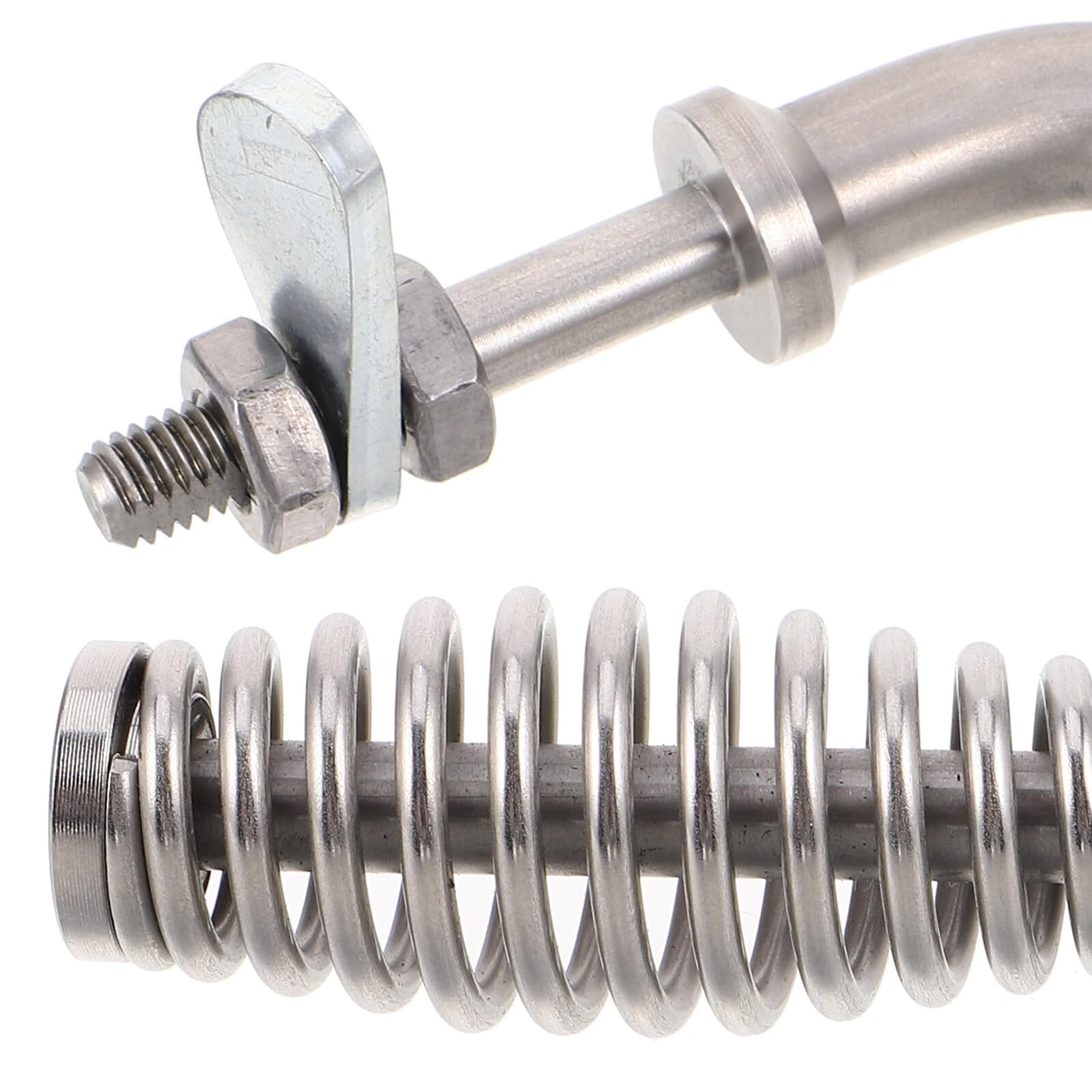 Maniglia a Molla per Stufa in Acciaio Inox, Sostituzione | Porta del Stufa e Griglia Barbecue, Impugnatura Ergonomica Resistente al Calore, Montaggio Semplice, Argento