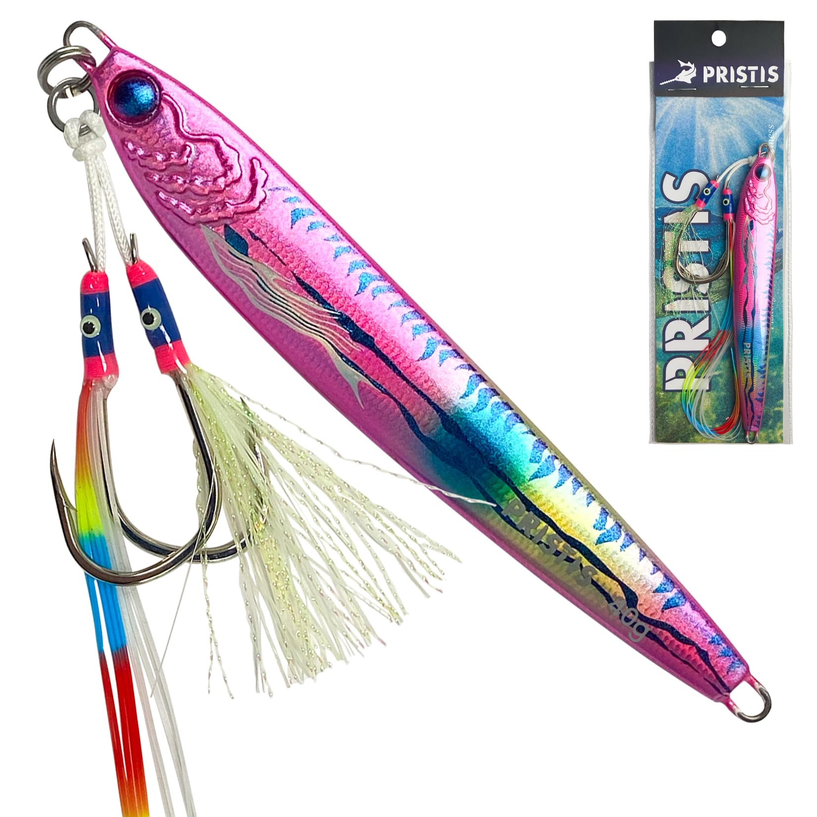 Pristis Angel Wings Vertical Jig, Saltwater Freshwater Fishing Lure for Tuna Grouper Cod Largemouth Striped Bass, Jigging Rod Metal Spoon Speed Pitch