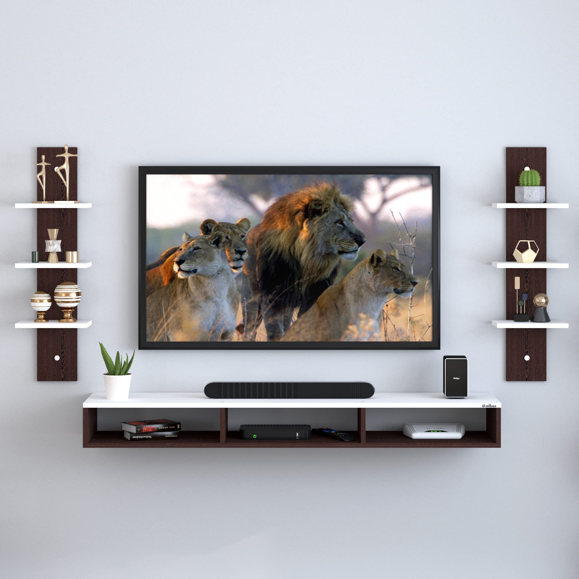 Anikaa Carlet Wooden TV Entertainment Unit/Wall Set Top Box Shelf