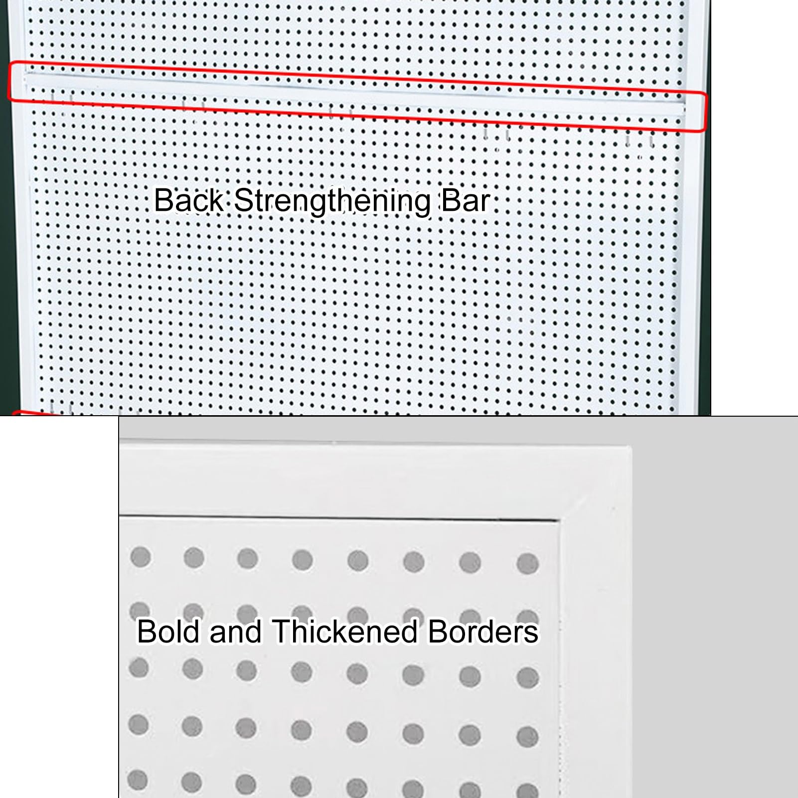 Genérico Organizador de Paneles Perforados de Metal Grandes para Garaje, Cocina, Oficina y Manualidades. Expositor versátil de 50 x 100 cm (Negro). Ideal para Herramientas y Accesorios de Juego.