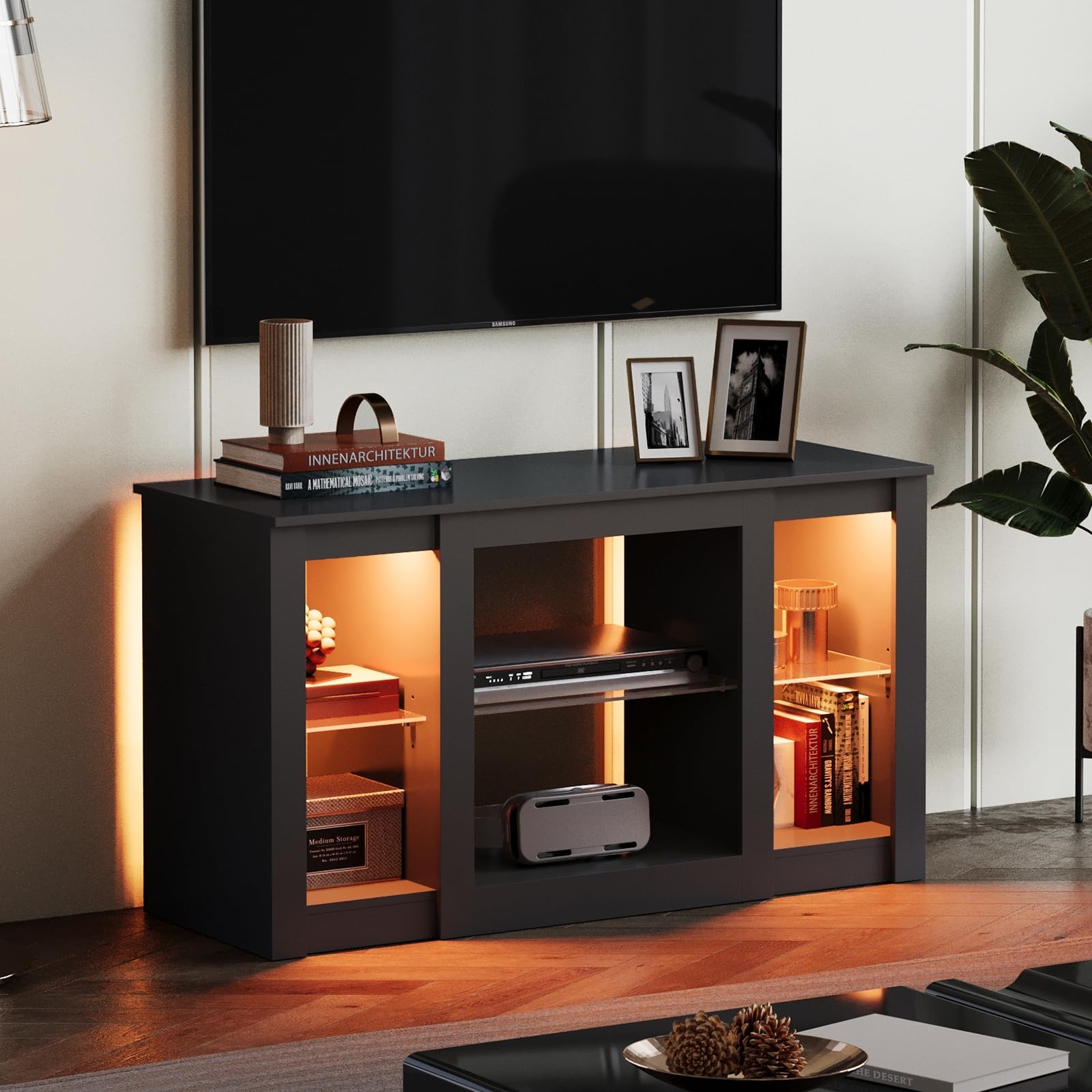 WLIVE Small TV Stand with RGB LED