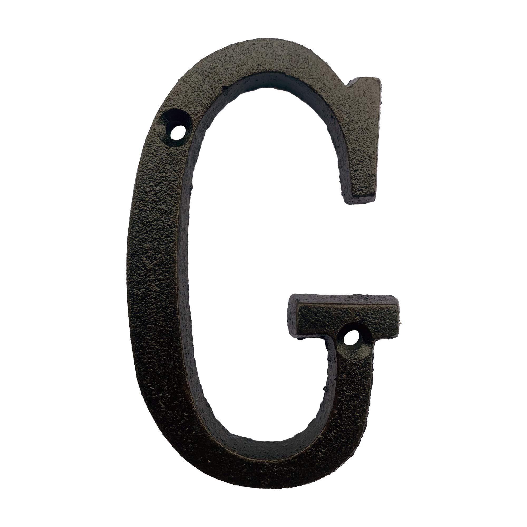 BetLight 5.1 Inch High Cast Iron House Letter, Solid Home Address Letter, Elegant Black Brown Finished, Matching Perfect with 5.5 Inch House Numbers, Letter G