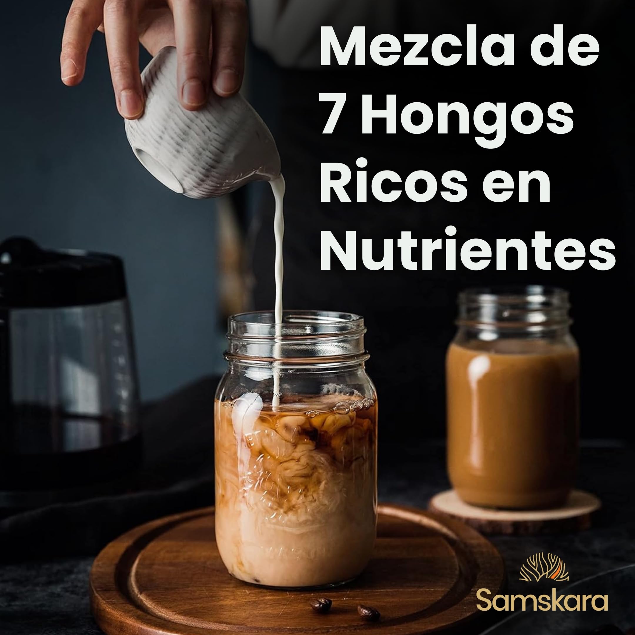 Samskara Complejo de Setas Hongos Medicinales en Polvo BIO | Reishi, Chaga, Maitake, Shiitake, Cordyceps, Melena de León | Mushroom Complex con Minerales | Frescura Garantizada (250 gr, Sin sabor)