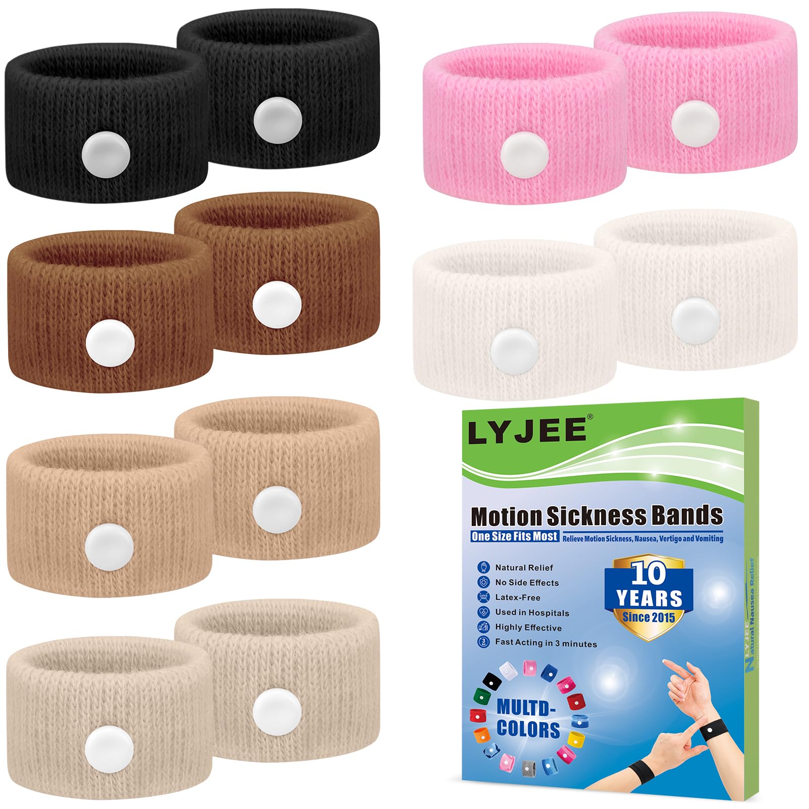 Motion Sickness Bracelets for Adults: Motion Sickness Bands Nausea Relief for Pregnant Women - Natural Acupressure Anti Nausea Wristband Relief for Car Cruise Air Travel Sickness
