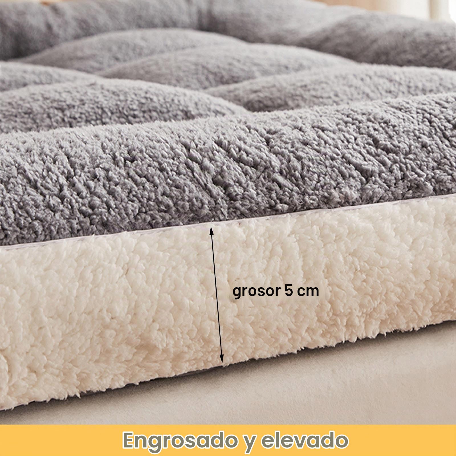 NEPHRA Futon Japones Plegable, Enrollable y Portátil, Grosor 5 cm, Material Poliéster y Felpa Polar, para Camas Individuales, Matrimoniales y King(Gray,90 x 200 cm)