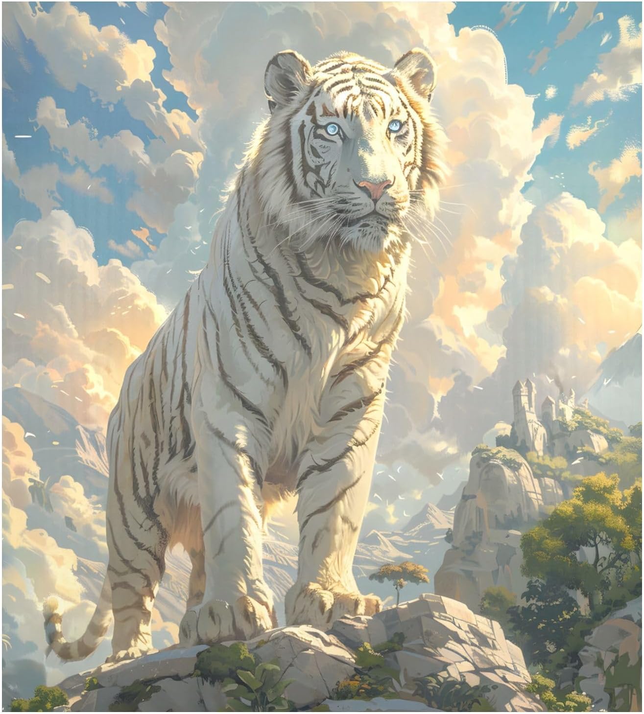 Dishwasher Magnet Cover Large Magnetic Stickers White Tiger Front Dishwasher Cover for Home Kitchen Refrigerator Decorative Lid