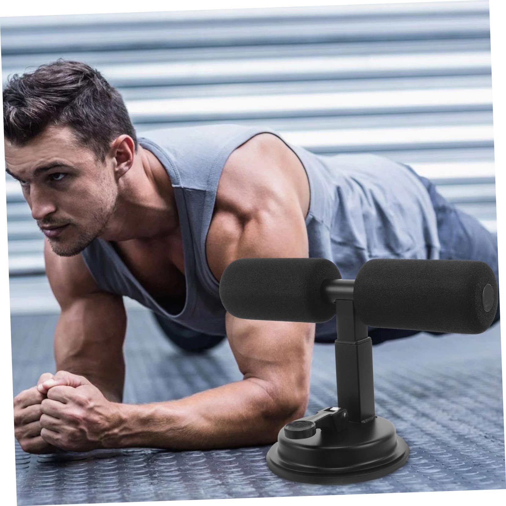 Anneome Strong Hold Suction Cup Sit-up Assisted Device Abdominal Toning Bar Portable Exercise Equipment for Fitness