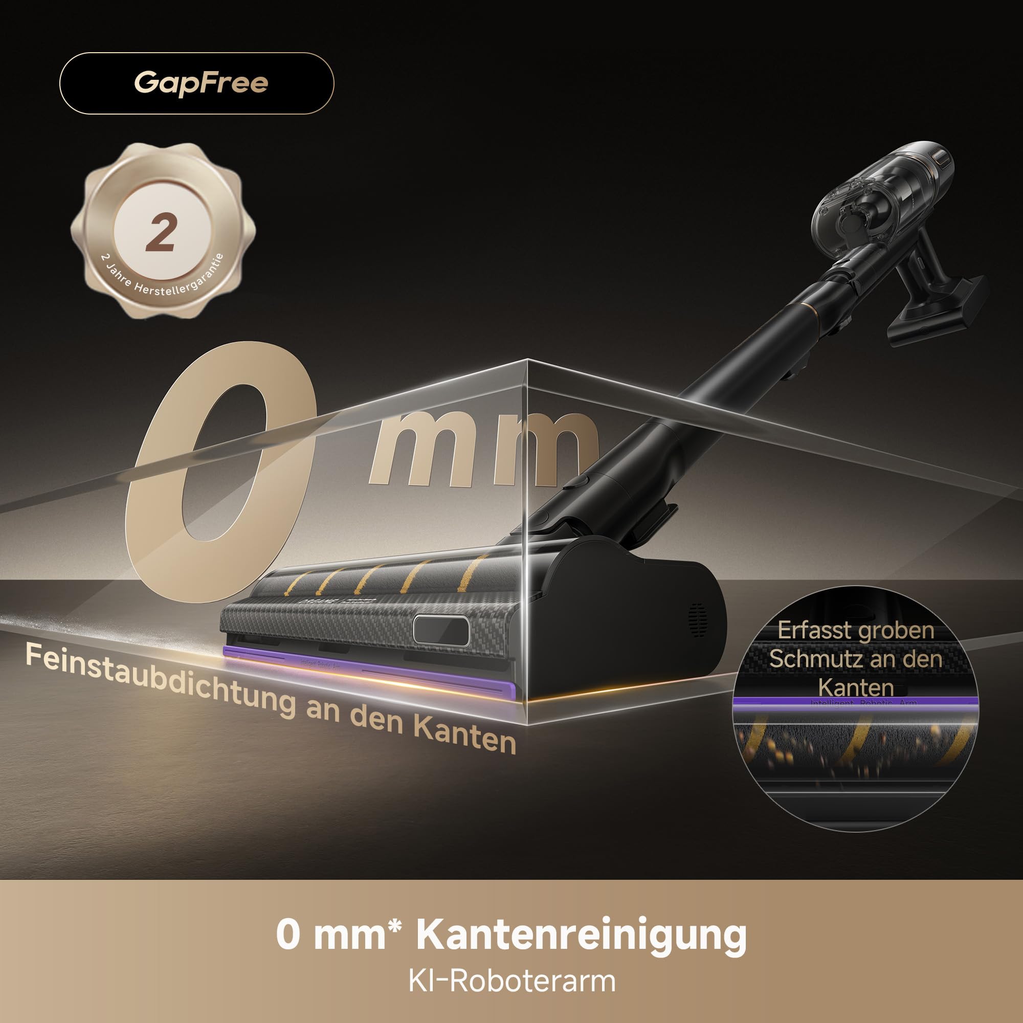 Dreame V20 Pro-A Aspirapolvere Senza Fili, 0 mm dai Bordi, Anti-groviglio, Pulizia Pavimenti duri e Tappeti e Moquette, Aspirazione 210 AW, Autonomia Massima 90 min, Filtrazione 99,99%, Pulizia Peli