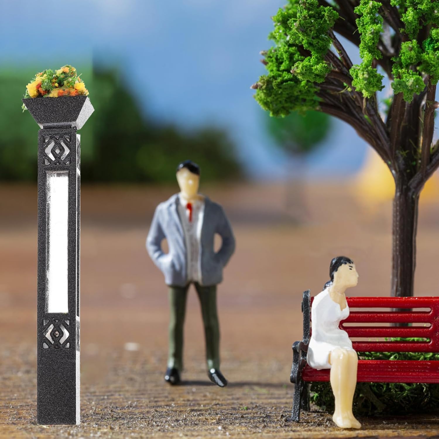 4pcs Miniature Street Lamp Model for Sand Table Decoration