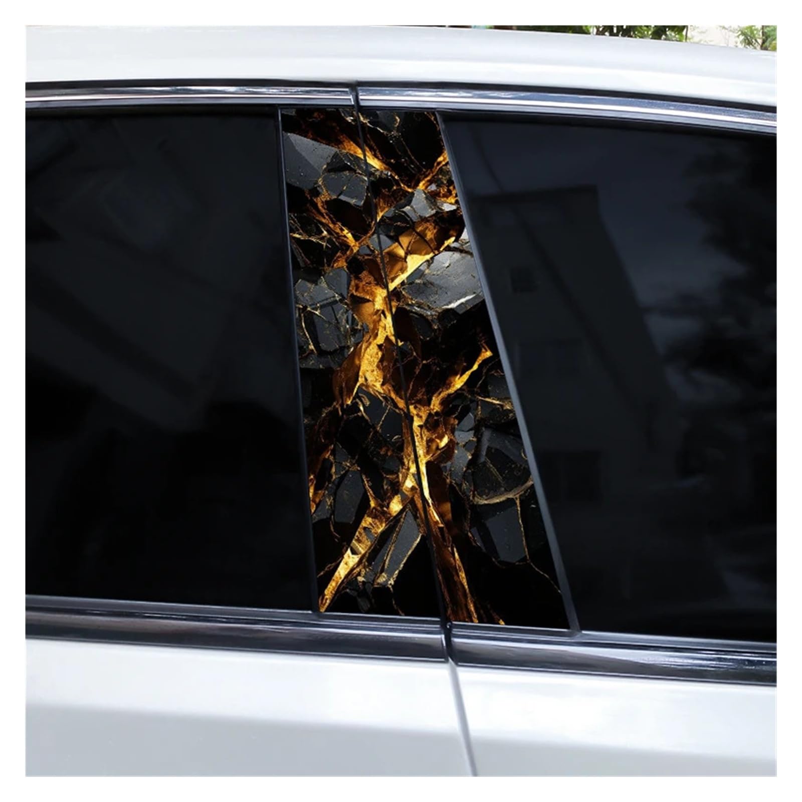 Car Side Decals 2pcs Funny Humorous Creative Car B-Pillar Stickers Cover Scratches Door Pillar Waterproof DIY Personalized Decal(Style N)