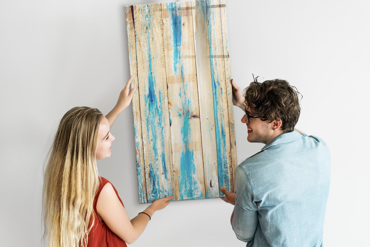 Lavagna in vetro magnetica da parete 60x120 cm | Legno invecchiato
