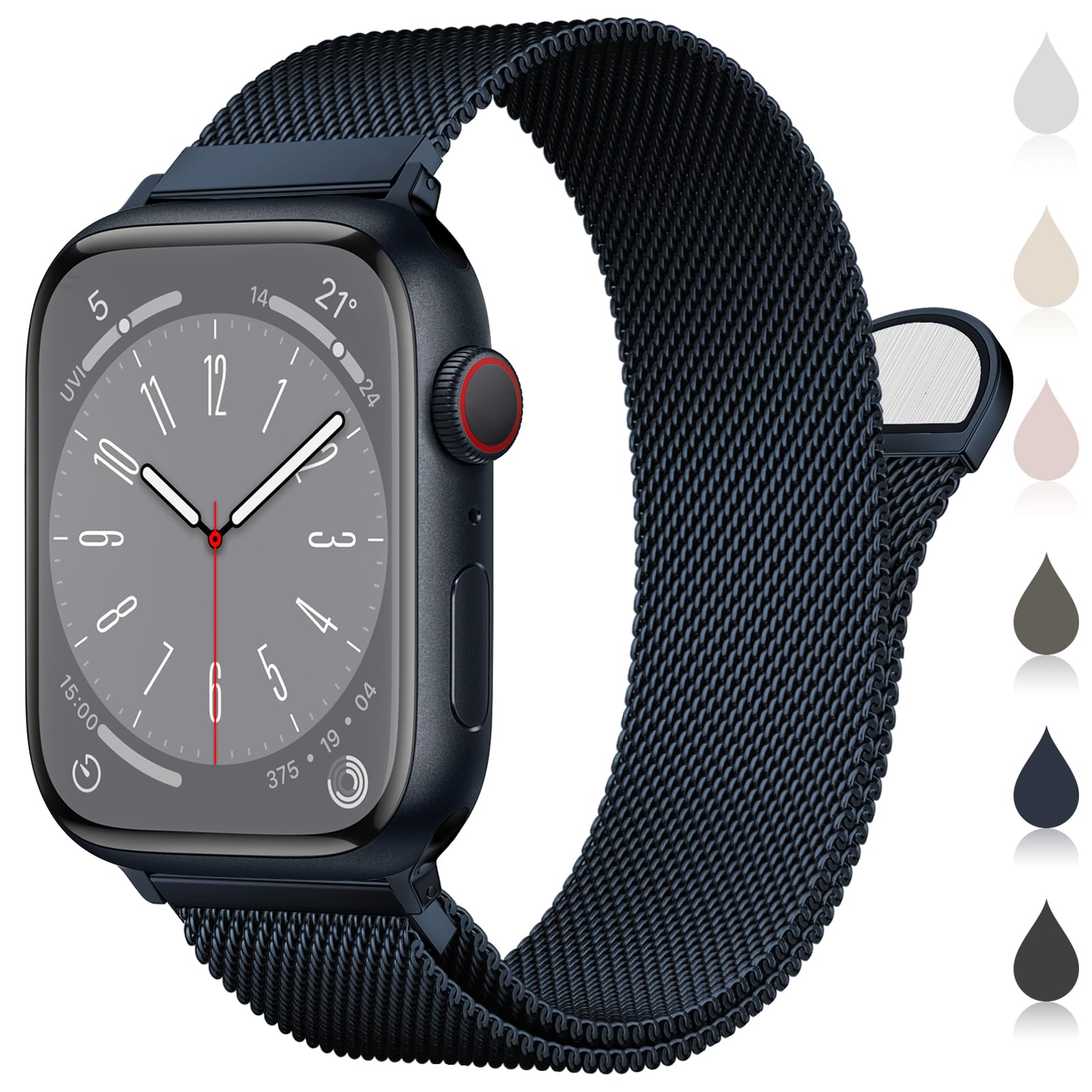 Original Milanese Loop Compatible with Apple Watch Straps 38mm 40mm 41mm 42mm 44mm 45mm 46mm 49mm Women & Men, Magnetic Clasp Adjustable Metal Bands for iWatch Series 11 10 9 8 7 6 5 4 2,Ultra 3,SE 3 — view 16