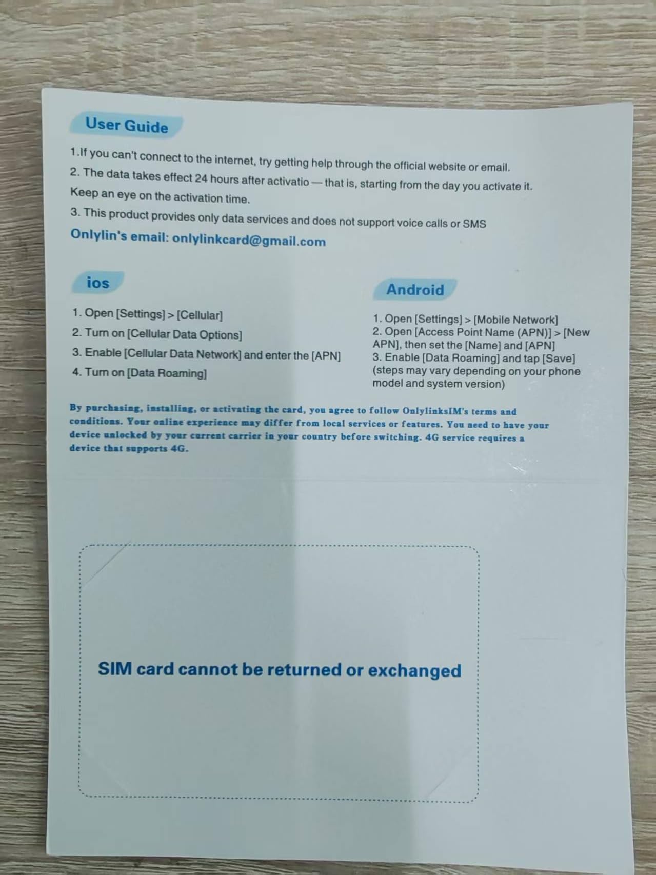 Carte SIM Data incluant 300 Mo d'essai, Couverture Nationale 5G/4G LTE, appareils IoT déverrouillés pour caméra de sécurité
