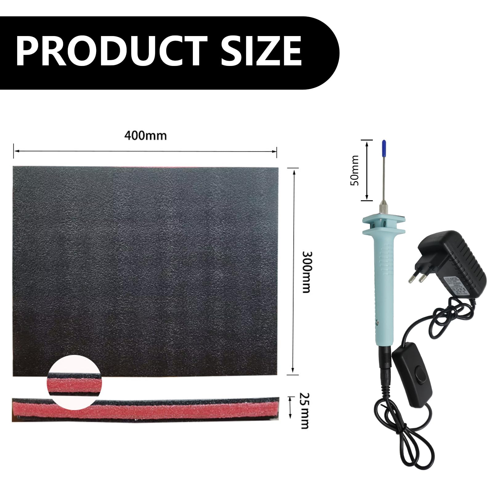 Mousse pour Boîte à Outils, Lot de 6 Inserts en Mousse Rigide avec Coupe-Polystyrène pour les Boîtes à Outils, Flight Cases et Rangement D'outils (40 * 30 * 2.5cm, 6 Pcs)