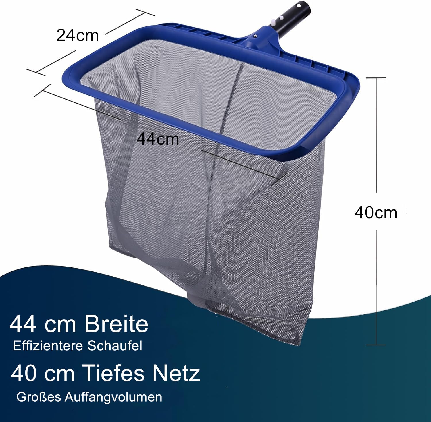 POOLIFE Poolkescher Tiefenkescher Mit Stabilem Rahmen,Hocheffizienter Pool Laubkescher Mit Leicht Zu Schaufeln Den Kanten
