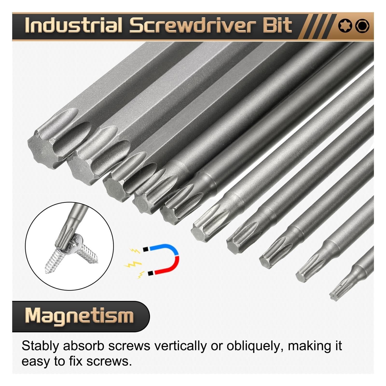 1/3/5 sztuk wkrętak T5-T50 chwyt sześciokątny 50mm magnetyczny