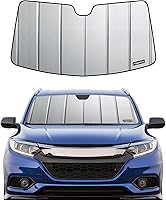 Vista 14 de Parasol para parabrisas Honda Civic Coupe 2006-2011, acabado de cuero gris premium