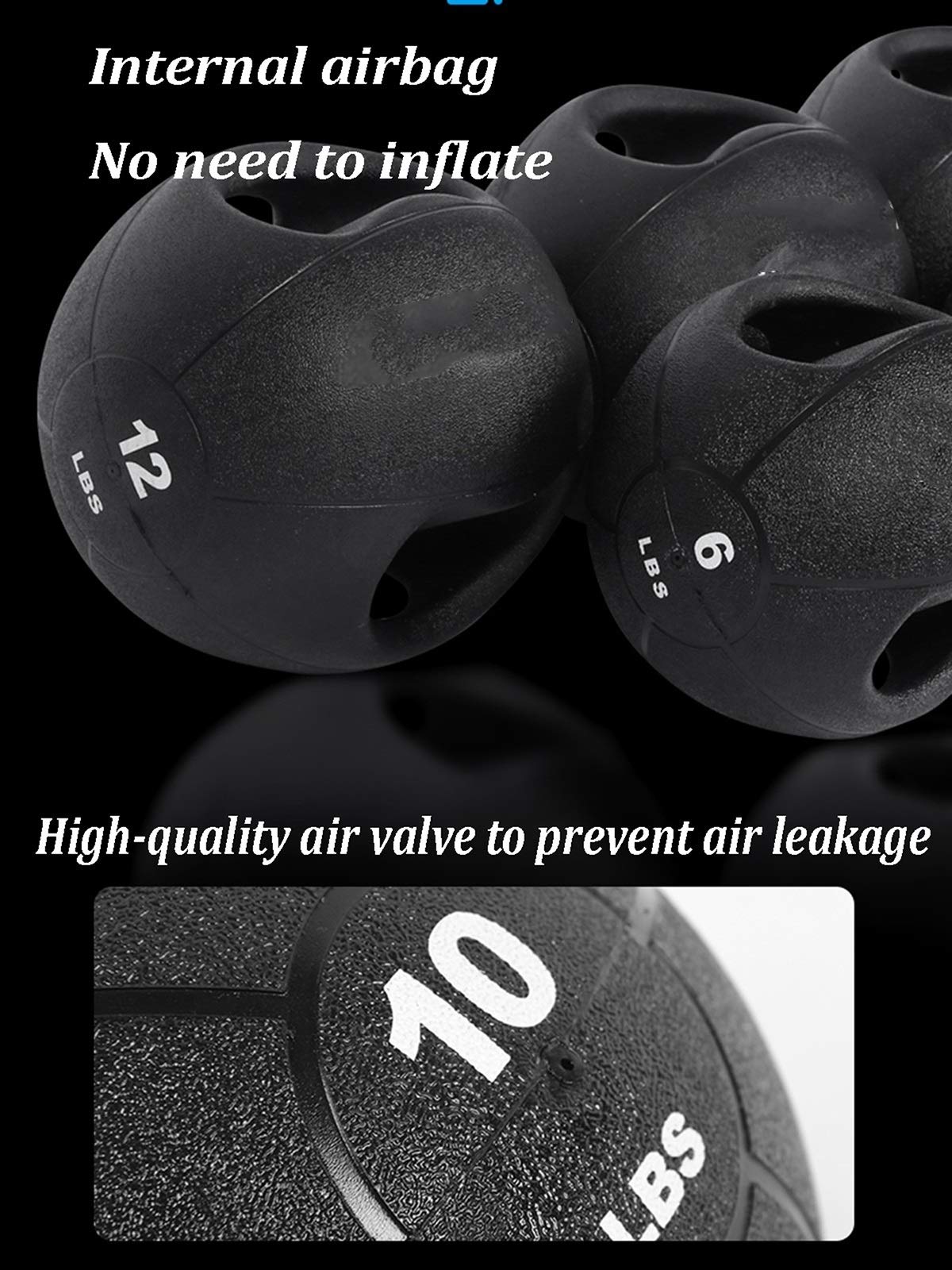 Pelota Medicinal Balón Medicinal Binaural De Goma, Entrenamiento Cruzado para Hombres Y Mujeres, Entrenamiento De Fuerza, Entrenamiento Aeróbico, Pelota De Fitness, 8 LB / 3,6 Kg