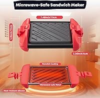 Vista 4 de Sandwichera para microondas, tostadora para microondas, máquina de aperitivos y prensa panini, metal para microondas, placas antiadherentes