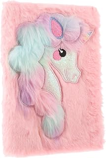 ERINGOGO 1 Bloc De Notas De Unicornio Cuaderno Colorido De Peluche Diario De Unicornio De Peluche Para Niñas Papelería Con Código Y Cuaderno De Peluche Diario De Escritura De