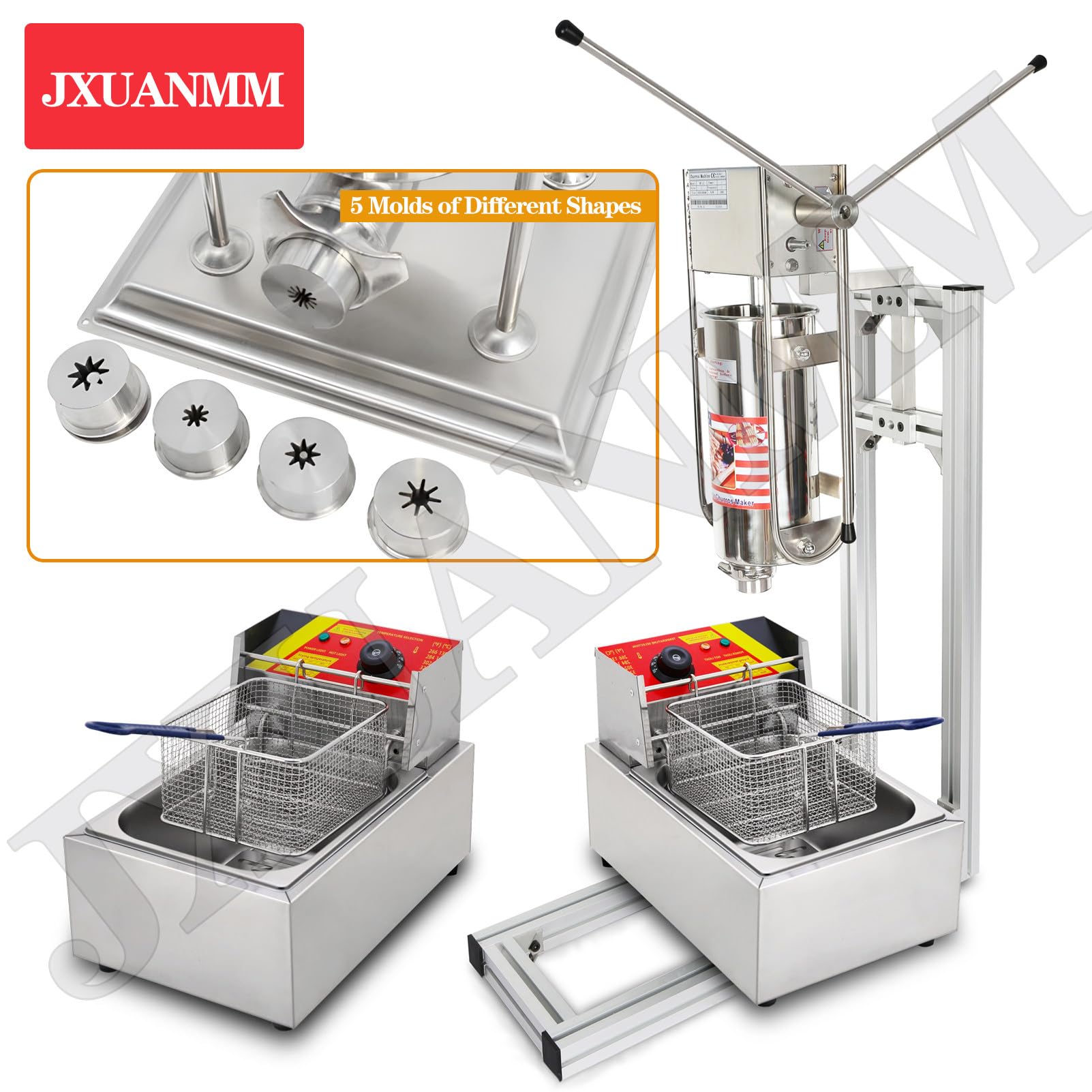 Machine à Churros Professionnelle, Extrudeur Manuel 5L avec 5 Filtres, Single-Pot