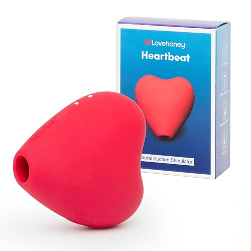 Lovehoney Heart Clitoral Sucking Toy - Clit Stimulator with 10 Suction Speeds and Patterns - Waterproof Sucker Vibrator - Silicone Vibrating Adult Sex Toys Gifts for Women - Rechargeable - Red - Heart Clit Sucker