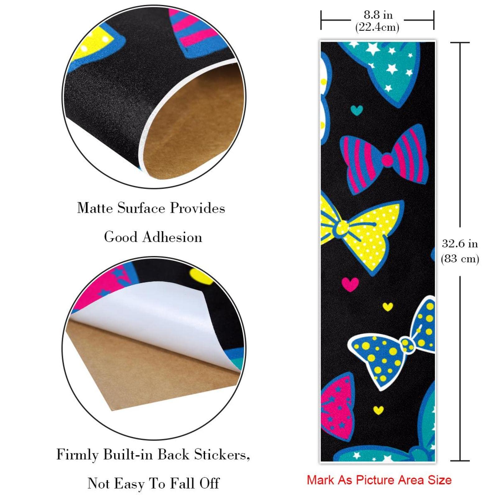 Lot de 2 feuilles de papier abrasif pour planche de skateboard Motif nœuds
