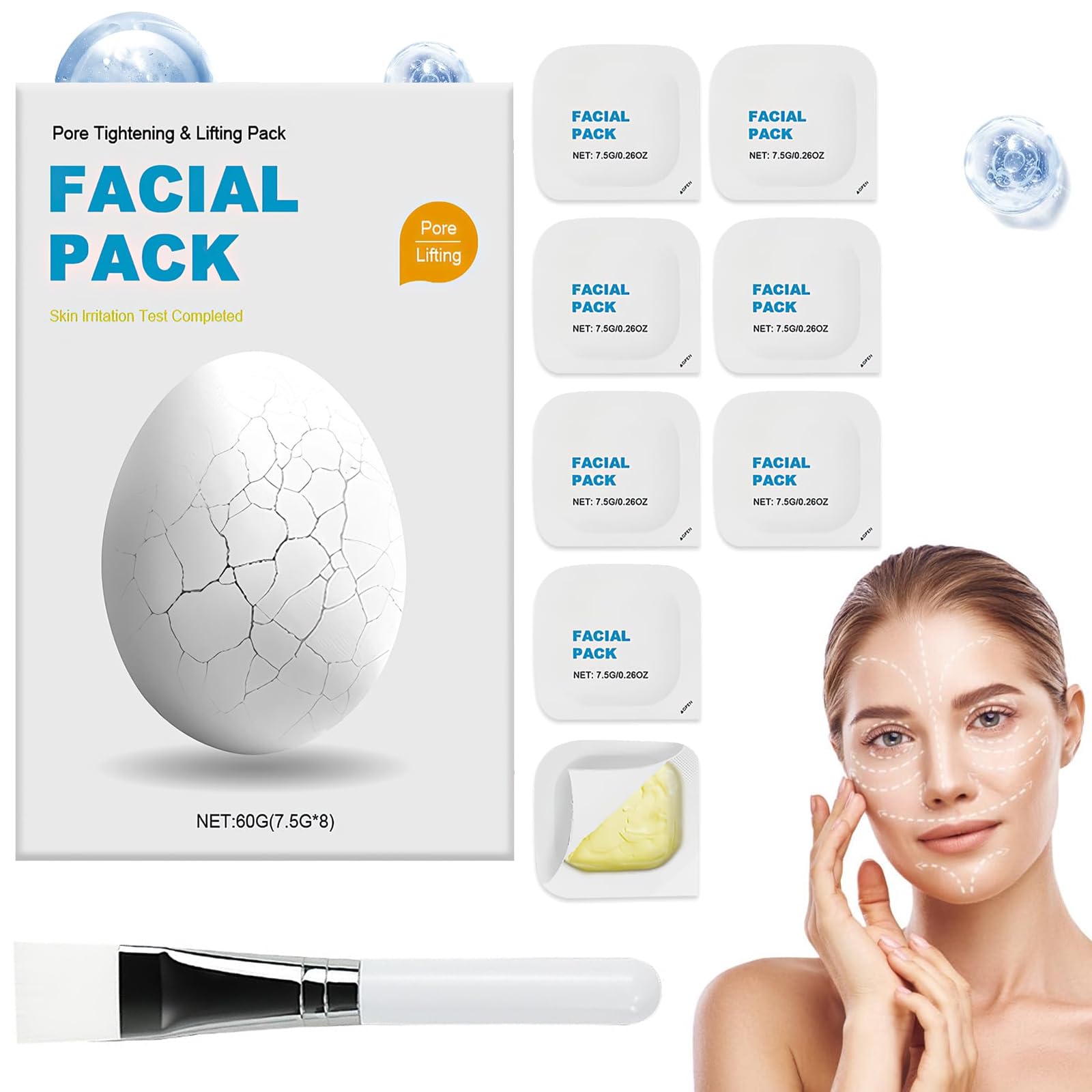 Zombie Face Mask, 8 Pack Zombies Facial Mask, Wash Off Face Masks Skincare, Hydrating, Firming Skin, Pore Tightening & Lifting, Face Care Facial Pack, Smooth Skin, Anti-Wrinkles for All Skin Types