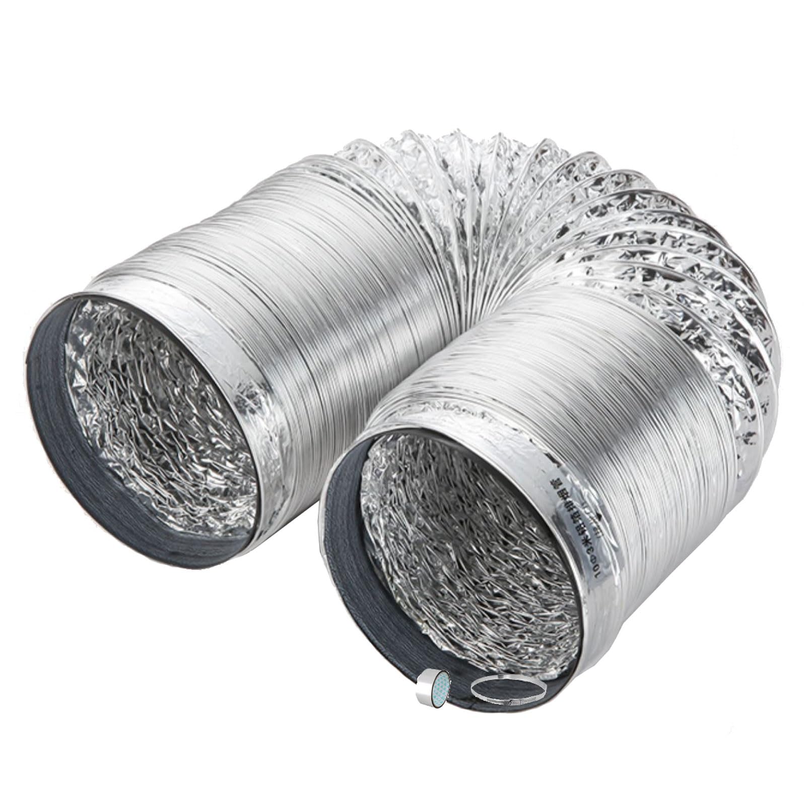 Conductos de ventilación de Aluminio, Conducto de Aire de Aluminio, Tubo de ventilación Flexible for Secadora, Manguera de Escape(4m,180mm)
