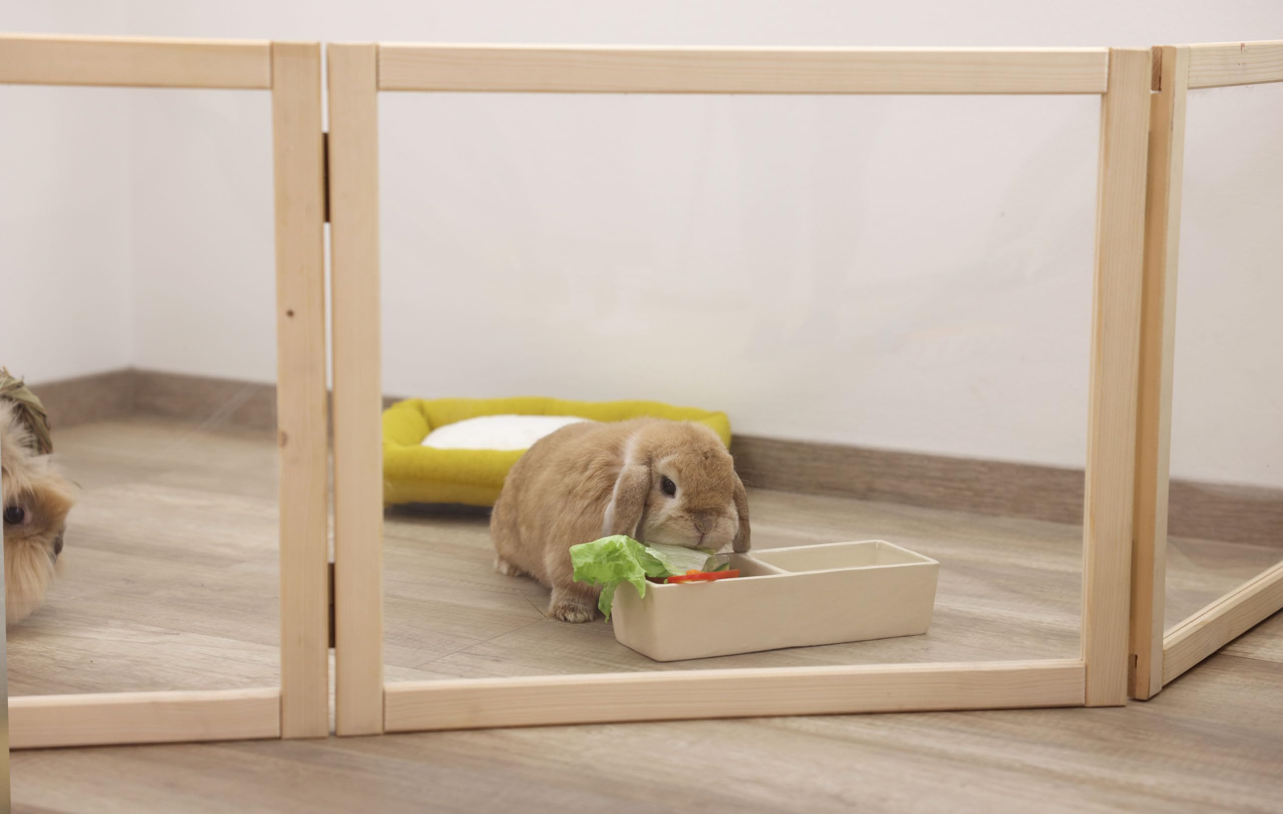 Kerbl Pet Indoor Raumteiler-Kleintierauslauf, Gehege, Indoor-Gehege, 4 Elemente á 58x48cm, Kaninchen, Meerschweinchen, einfach zu versetzen
