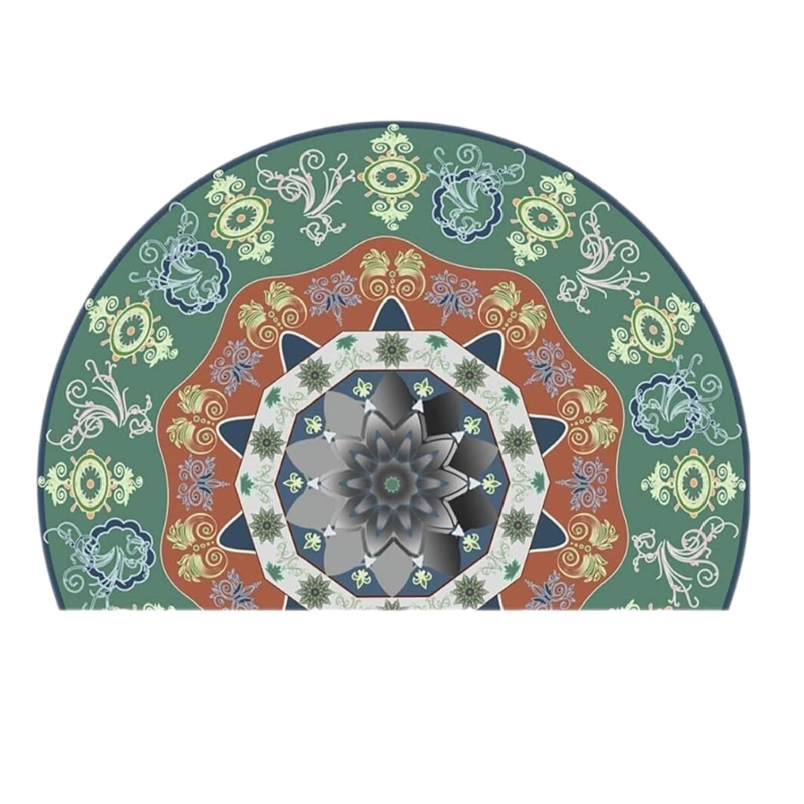 Fußmatte Fußabtreter Traditionelle Fußmatte Im Boho-Persischen Stil, Halbkreisförmige Retro-Schlafzimmer-Eingangstür Teppich für Eingang(F,50x75cm(20x30))