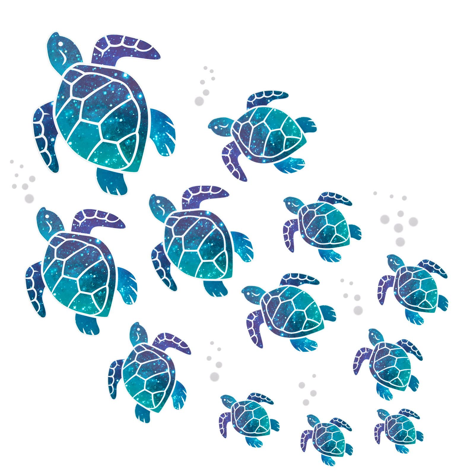 Waterproof Wall Decals Sea Turtle Tile Stickers Underwater Ocean Wall Sticker Children's Room Decor Indoor Ornaments for Home Living Room Bathroom Kindergarten Oceanarium(Malachite Green)