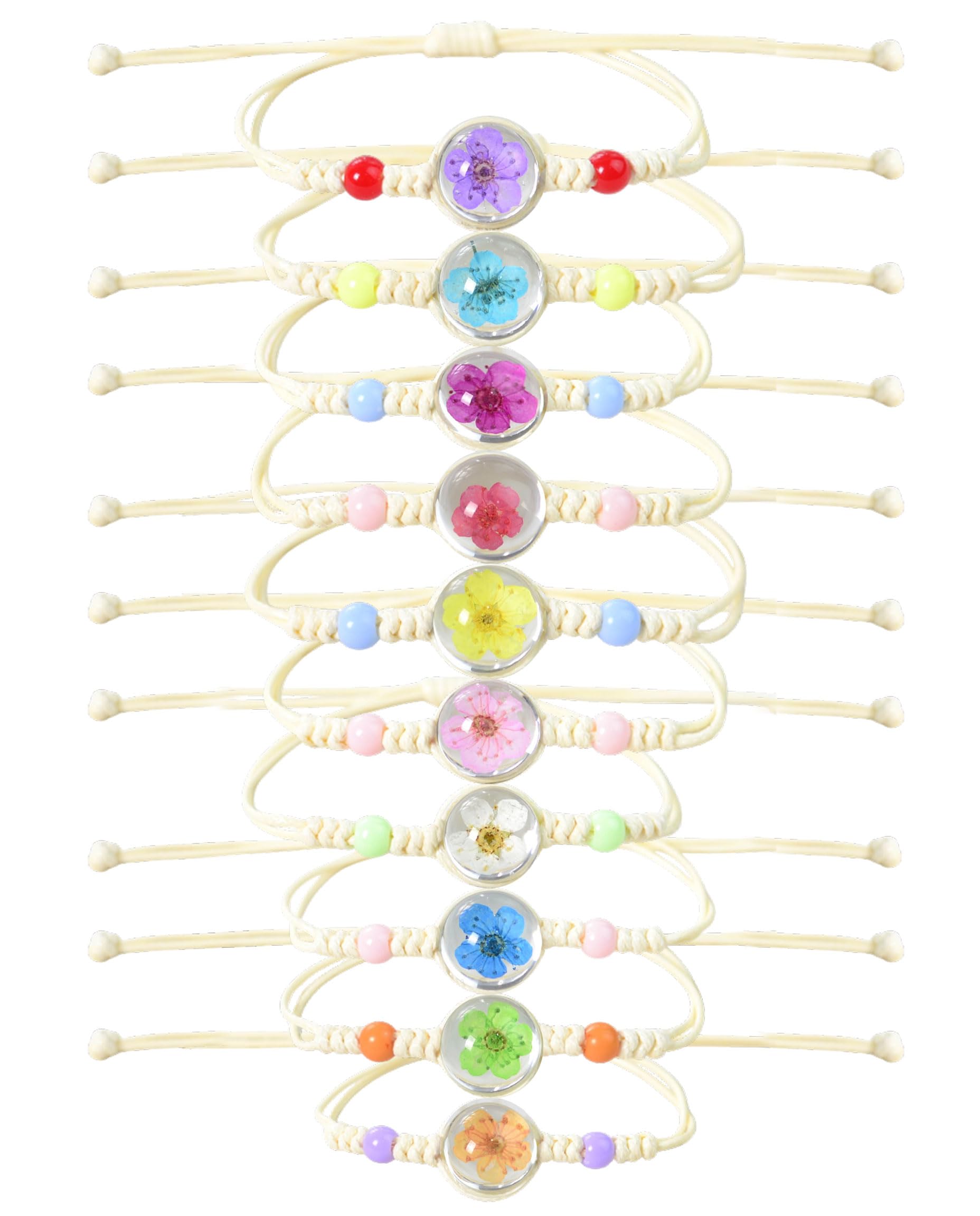 Aucuu 12PCS Bracelets Enfant Filles, Ajustable Cordon Tressé Amitié Licorne Bijoux Enfants avec 10 Stickers, Petits Cadeaux Anniversaire Jouet