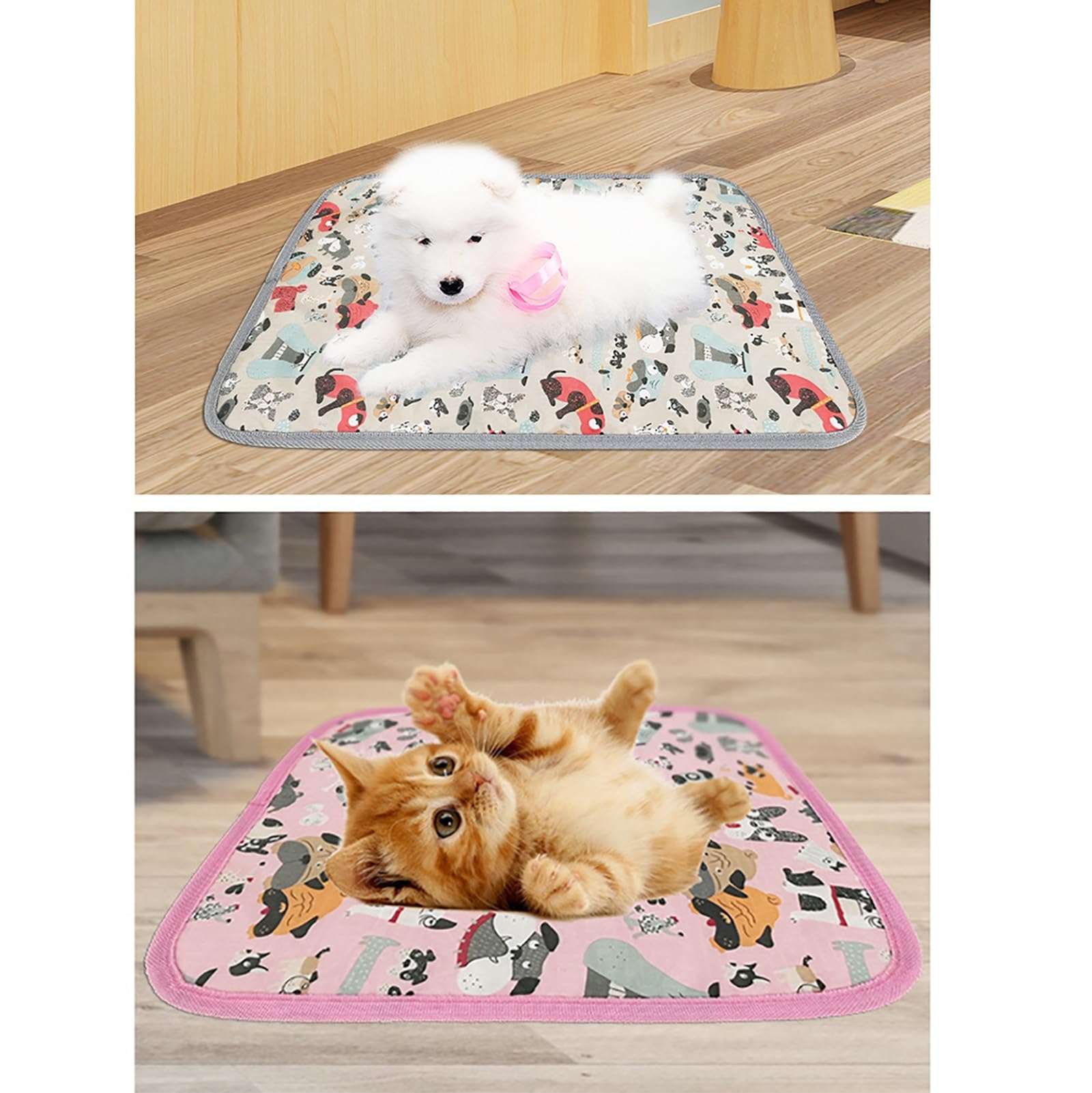 Matelas de Chauffage pour Animaux, Tapis Chauffant for Animaux de Compagnie(Pink,Medium)