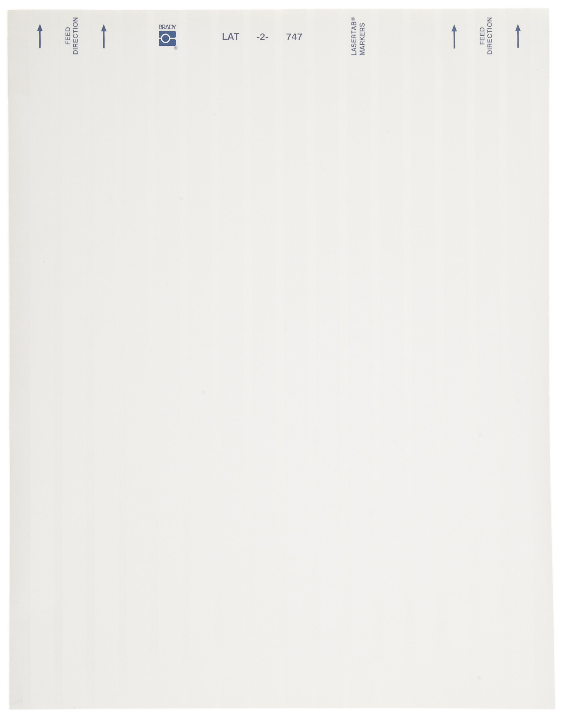 Brady LAT-2-747-10 0.375" Width x 0.375" Height, B-747 Permanent Polyester, Matte Finish White Lasertab Laser Printable Label (Pack of 10000)