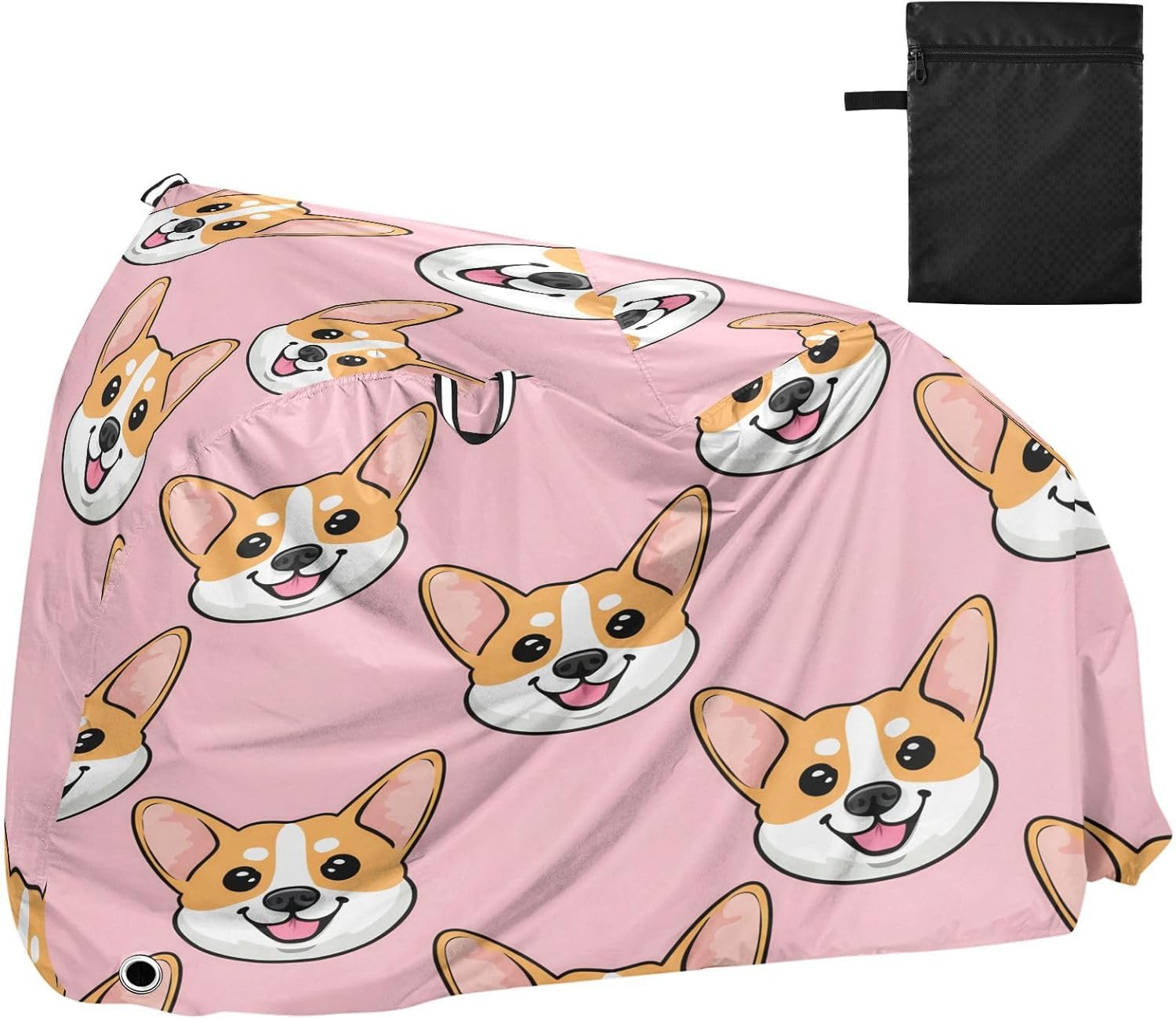 Cute Dog Bike Cover Waterproof Outdoor Storage, Bicycle Cover Rain Sun UV Wind Proof for Mountain Bike,Road Bike,Electric Bike