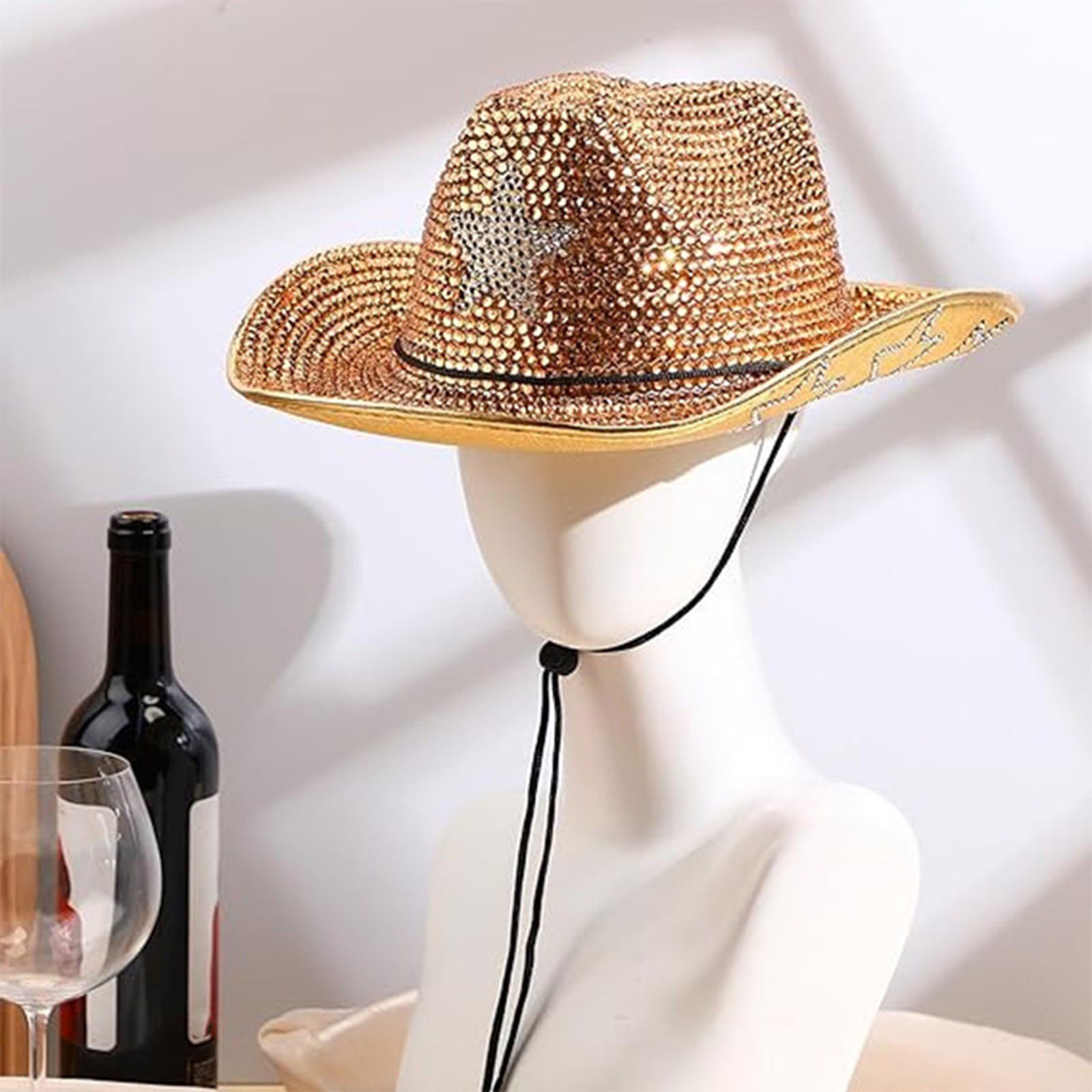 Sombrero de diamantes de imitación brillantes para fiestas de baile, eventos formales, para todas las edades, sombrero de moda